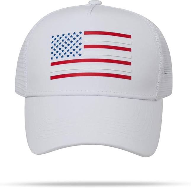 IIN American Flag Mesh Baseball Cap, Patriotic Trucker Hat for Men Women, Quick-Dry Breathable Design, Adjustable Snapback