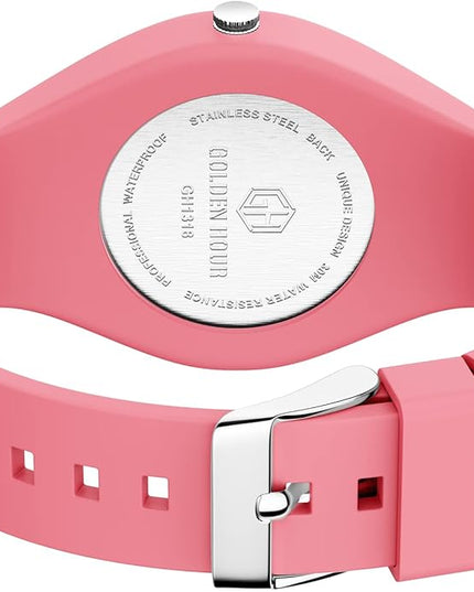 GOLDEN HOUR Waterproof Sports Analog Unisex Watches for Nurse Medical Professionals, Students - Military Time Glowing Easy to Read Dial, Jelly Silicone Strap