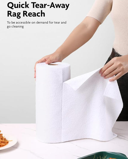 Fantasticlean Microfiber Cleaning Cloth Roll -40 Pack, Tear Away Microfiber Towels, 12" x 12", Reusable, Washable, Scratch Free, Ultra Absorbent Dishcloth for All-Around Cleaning Supplies (White)