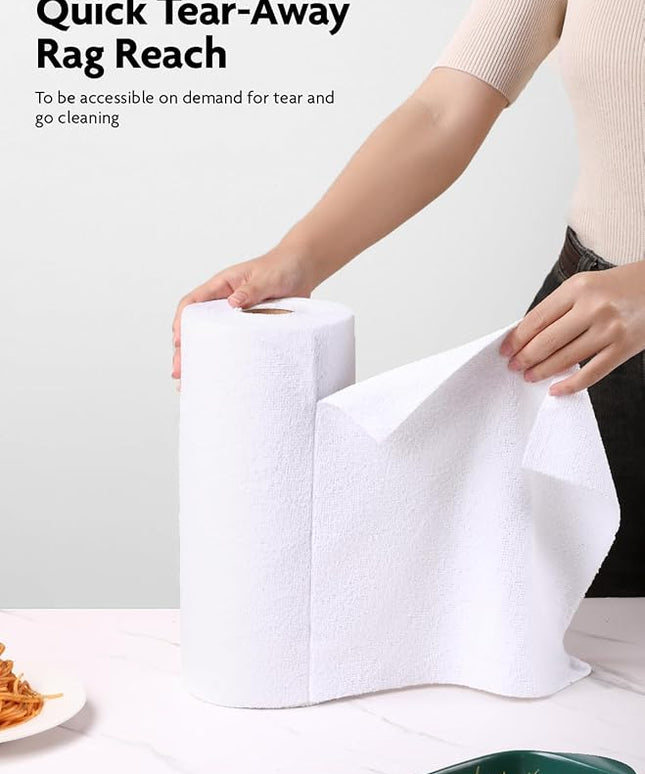 Fantasticlean Microfiber Cleaning Cloth Roll -40 Pack, Tear Away Microfiber Towels, 12" x 12", Reusable, Washable, Scratch Free, Ultra Absorbent Dishcloth for All-Around Cleaning Supplies (White)