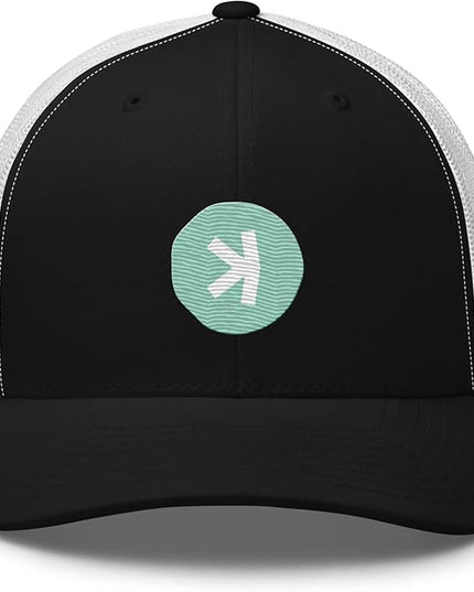KASPA Crypto Logo Trucker Cap One Size, Black/White, Black/ White, One Size