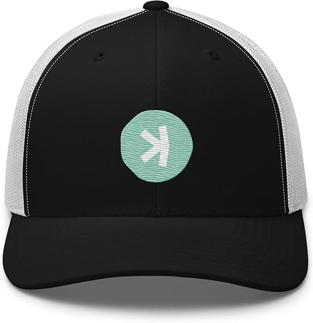 KASPA Crypto Logo Trucker Cap One Size, Black/White, Black/ White, One Size