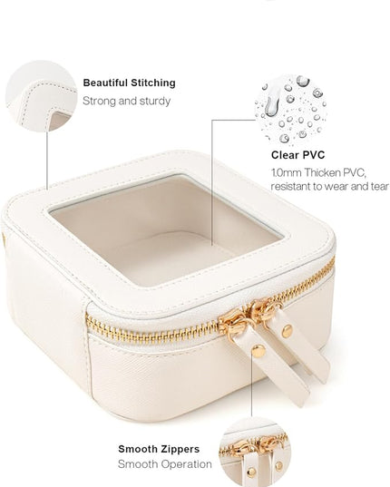 Travel Clear Makeup Bag Set, TSA Approved Cosmetic Bag Case with Zipper Portable Makeup Pouch Toiletry Bag Traveling Cosmetic Organizer Storage Bag Car Organizer Car Essentials