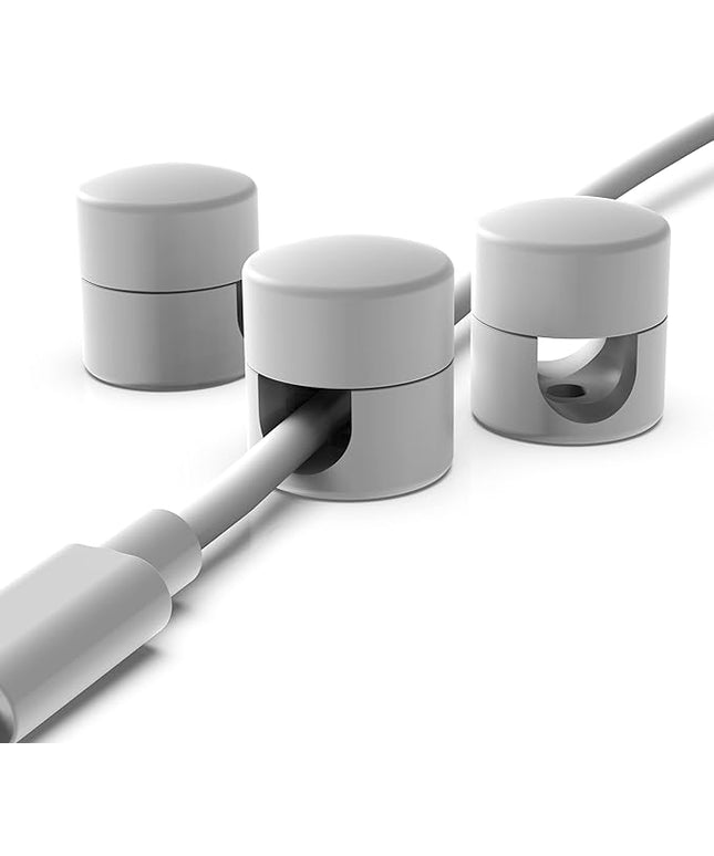Cable Anchors for Desk Organization White | Premium Aluminum Cord Organizers | Charger + Cable Management Clips for Home & Office | Stylish, Sturdy, & Functional | (3 Pack)