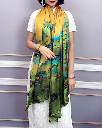 Fashion Scarves Scarf 100% Silk Feeling Scarf Silk Like Scarves Long Lightweight Sunscreen Shawls for Women