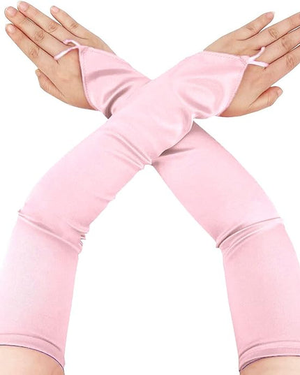 Fingerless Long Glove 1920s Satin Stretchy Elbow Length Opera Party Gloves