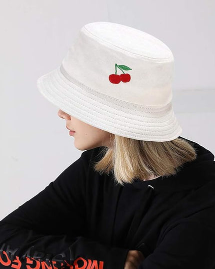 XYIYI Fashion Embroidery Bucket Hat Cotton Beach Fisherman Hats for Women Girls