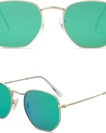 SOJOS Square Polarized Sunglasses for Women Men Small Hexagonal Polygon Shades SJ1072