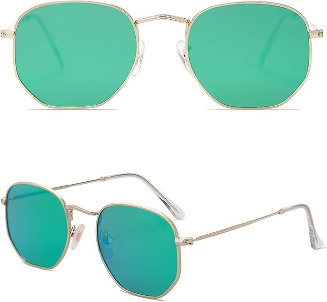 SOJOS Square Polarized Sunglasses for Women Men Small Hexagonal Polygon Shades SJ1072