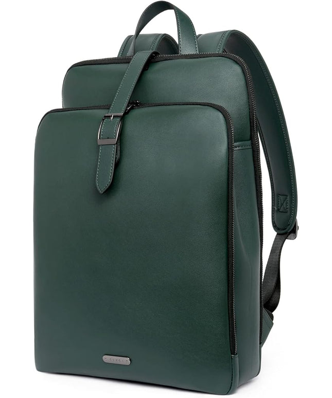 CLUCI Leather Backpack for Women, 15.6 inch Laptop Bag, Large Genuine Work Backpack Travel Back