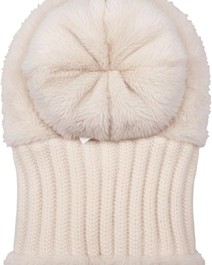 HUAMULAN Women Winter Beanie Hats One Piece Fleece Lined Knit Balaclavas Mask Set Skull Neck Circle Scarf Ski Snow Hat Pompom