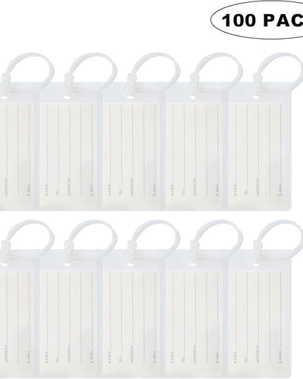 100 Pack Luggage Tags for Suitcases, Airplane Travel Essentials for Flying, International Travel Must Haves, and Luggage Accessories by Sodsay