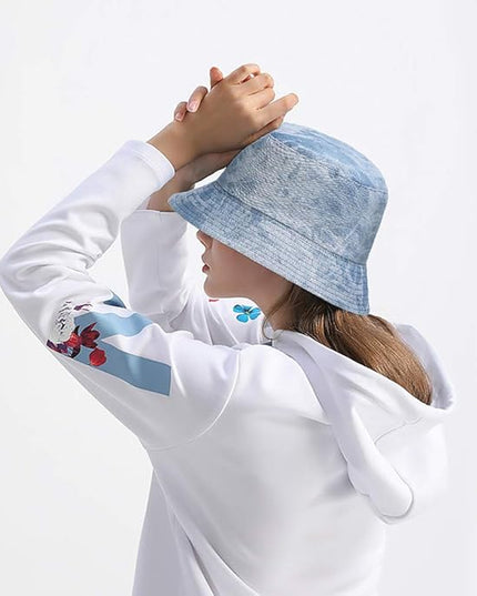 XYIYI Cute Bucket Hat Beach Fisherman Hats for Women, Reversible Double-Side-Wear
