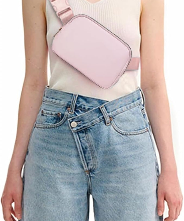 Belt Bag for Women, Cross Body Fanny Pack Fashion Waist Packs Everywhere Belt Bag with Adjustable Strap Gifts for Teen Girls Women Men (Pink)