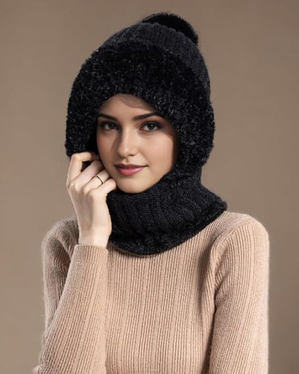 3 in 1 Beanie Hat with Scarf and Mask, Upgrade 3 in 1 Beanie Hat For Women, Fall Winter Warm Knitted Ski Scarf and Mask Set
