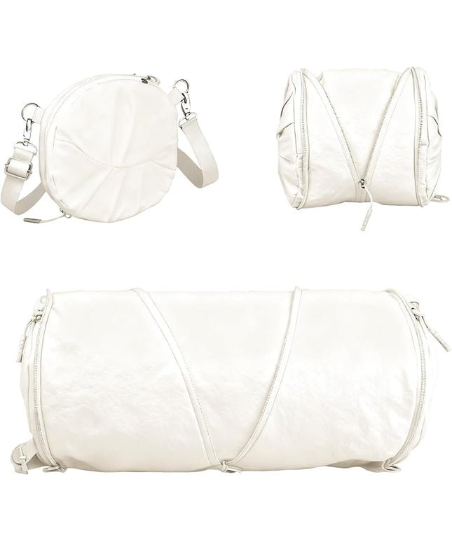 Expandable Crossbody Bag, Trendy Waterproof Nylon Wrinkle Fabric Sling Shoulder Purse for Women & Men