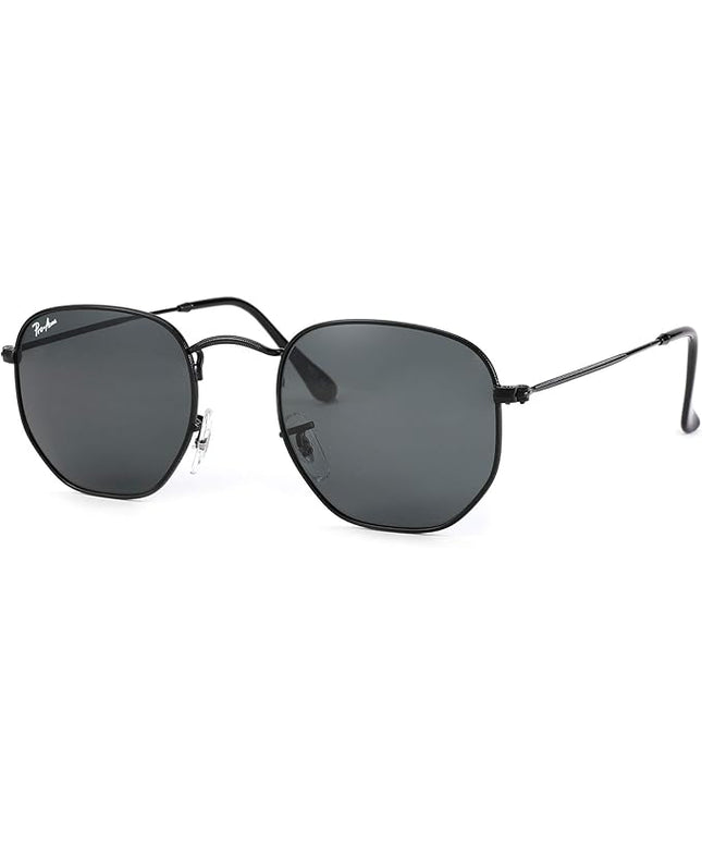 Pro Acme Small Square Sunglasses for Women Men 100% Real Glass Lens Hexagonal Frame
