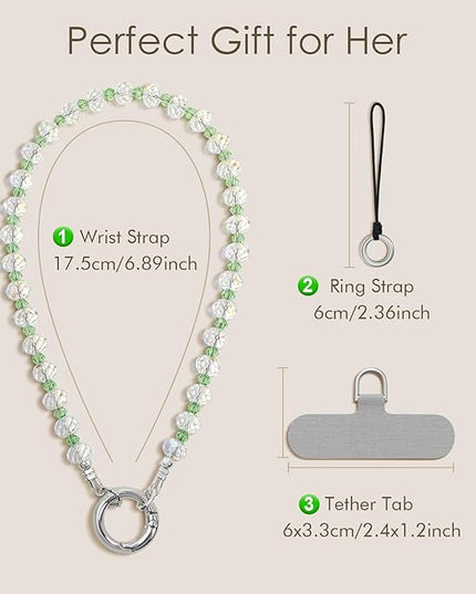 SURPHY Phone Charm, Phone Charms Strap with Tether Tab & Premium Metal Buckle, Cellphone Wrist Strap Chain