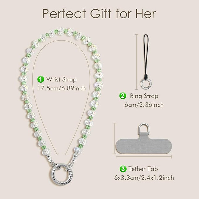 SURPHY Phone Charm, Phone Charms Strap with Tether Tab & Premium Metal Buckle, Cellphone Wrist Strap Chain