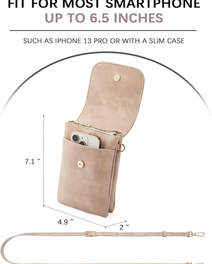 BOSTANTEN Vegan Leather Small Crossbody Bags for Women Designer Cell Phone Bag Wallet Purses Adjustable Strap