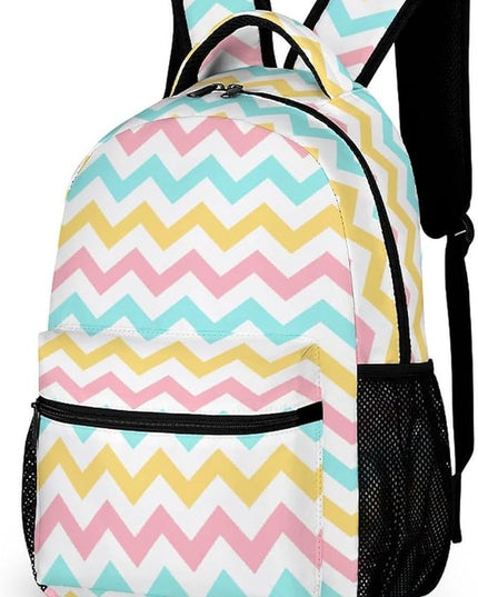 Fashion Color Polyline Backpack Lightweight Large Capacity Laptop Daybag for Travel Work