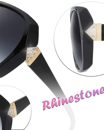 The Fresh Women's Oversized Square Jackie O Cat Eye Hybrid Butterfly Fashion Sunglasses - Exquisite Packaging