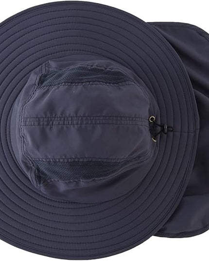 Home Prefer UPF 50+ Mens Wide Brim Fishing Hat with Neck Flap Sun Hat for Men Women Sun Protection Cap