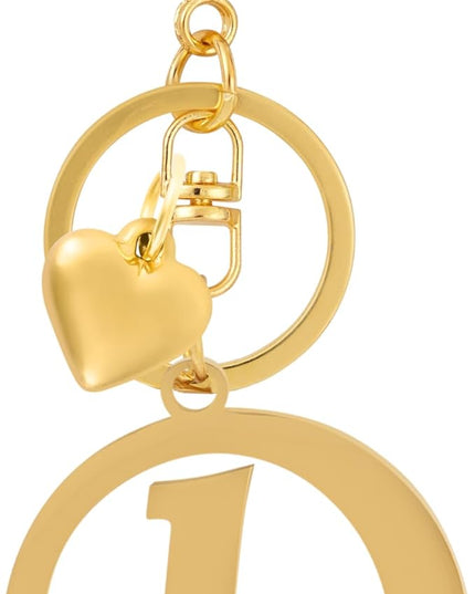A-Z Heart Initial Letter Keychain, Stainless Steel Alphabet Charm for Handbags, Gift for Women and Girls