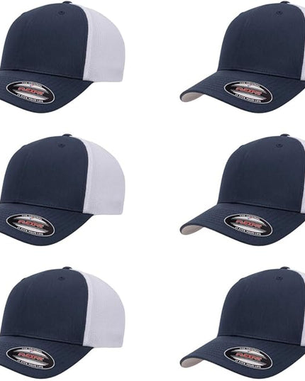 Flexfit 6511 Fitted Mid-Profile Stretchable Mesh Panels Trucker Cap | Bulk Pack Available