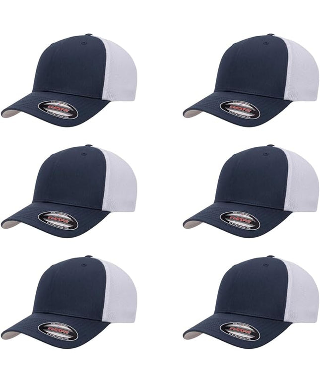 Flexfit 6511 Fitted Mid-Profile Stretchable Mesh Panels Trucker Cap | Bulk Pack Available