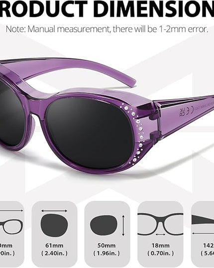 Myiaur Polarized Fit Over Glasses Sunglasses for Women Men, Over Sunglasses with UV400 Protection Anti Glare for Driving