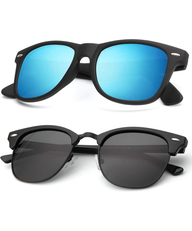 KALIYADI Polarized Sunglasses for Men and Women Semi-Rimless Frame Driving Sun glasses UV Blocking