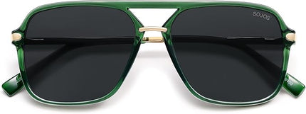SOJOS Sunglasses for Women & Men, Square, Retro, Polarized Lens, Trendy Aviator, 90s Shades