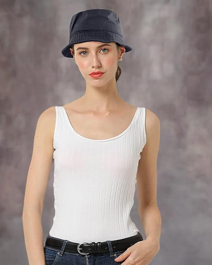 Falari Men Women Unisex Cotton Bucket Hat 100% Cotton Packable for Travel Fishing Hunting Summer Camp