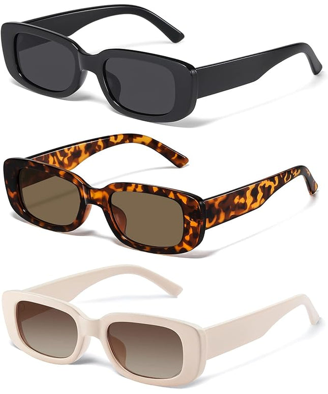 JASPIN Rectangle Sunglasses for Women Men Trendy Y2k Retro 90s Sun Glasses UV Protection Cool Square Frame
