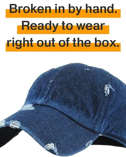 KBETHOS Vintage Washed Distressed Cotton Dad Hat Baseball Cap Adjustable Polo Trucker Unisex Style Headwear