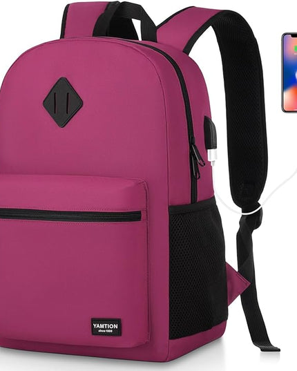 YAMTION Laptop Backpack,Bookbag for Women and Teen Girls School Backpack with USB Port for College Work