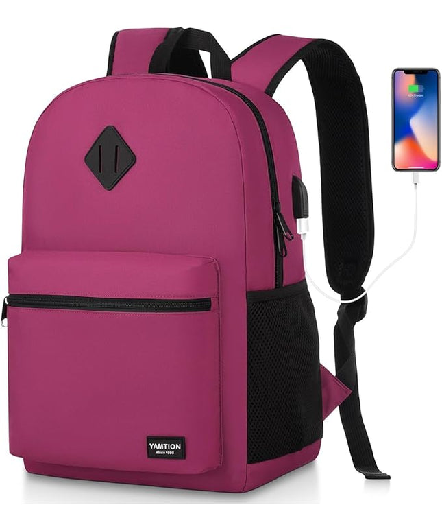 YAMTION Laptop Backpack,Bookbag for Women and Teen Girls School Backpack with USB Port for College Work