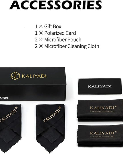 KALIYADI Polarized Sunglasses for Men and Women Semi-Rimless Frame Driving Sun glasses UV Blocking
