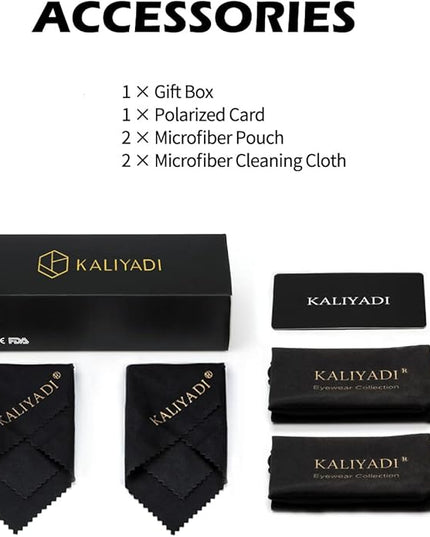 KALIYADI Polarized Sunglasses for Men and Women Semi-Rimless Frame Driving Sun glasses UV Blocking