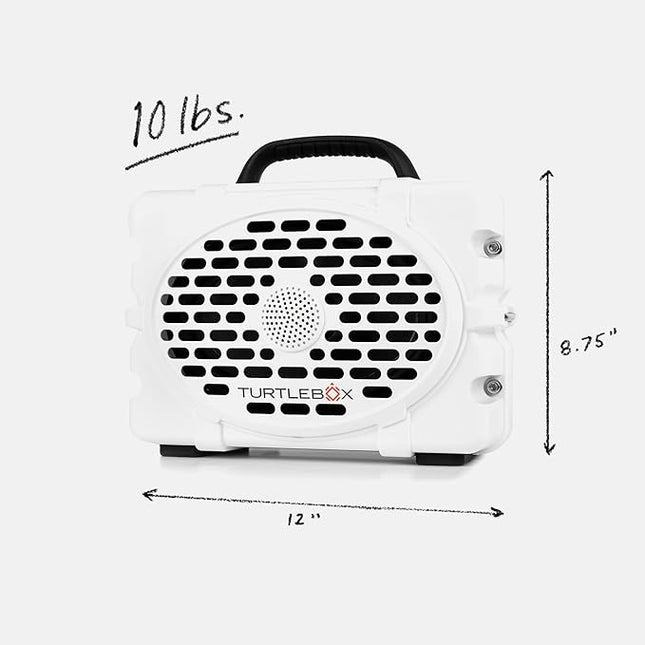 Turtlebox Original Gen 3: Portable Outdoor Bluetooth Speaker – Ultra-Loud (120dB), Waterproof (IP67), Rugged, Impact-Resistant, 3-Day Battery | Party Mode: Unlimited Pairing Stereo, White/Royal Blue