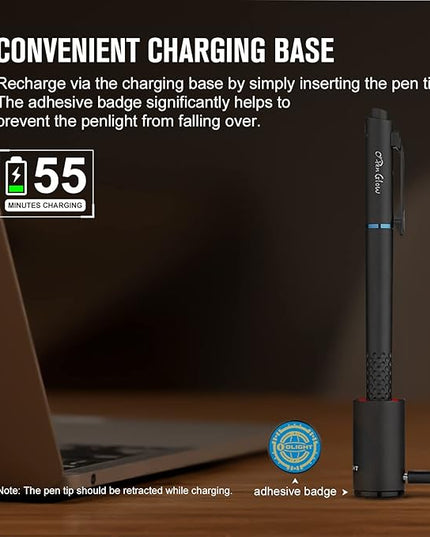 OLIGHT O'Pen Glow EDC Pen Light, 120 Lumens with Green Beam, Rechargeable LED Flashlight for Outdoor Uses, Writing, Adventure, Professional Business Gift(Black)