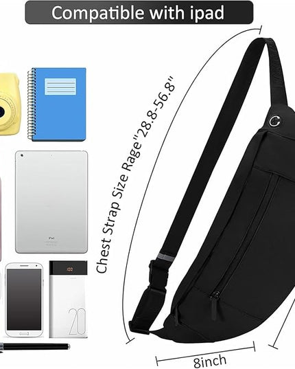 MAXTOP Large Crossbody Fanny Pack with 4-Zipper Pockets,Gifts for Enjoy Sports Festival Workout Traveling Running Casual Hands-Free Wallets Waist Pack Phone Bag Carrying All Phones