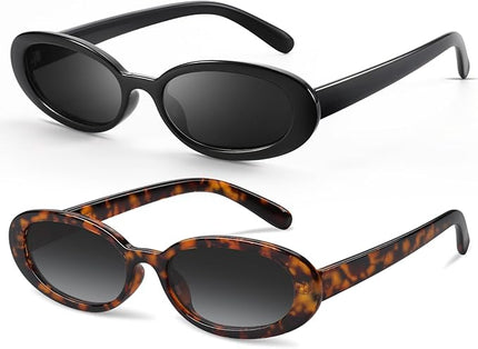 DANAMY Sunglasses Womens Retro Oval Sunglasses for Women Men Fashion Small Oval Sun Glasses 90s Vintage Driving Shades