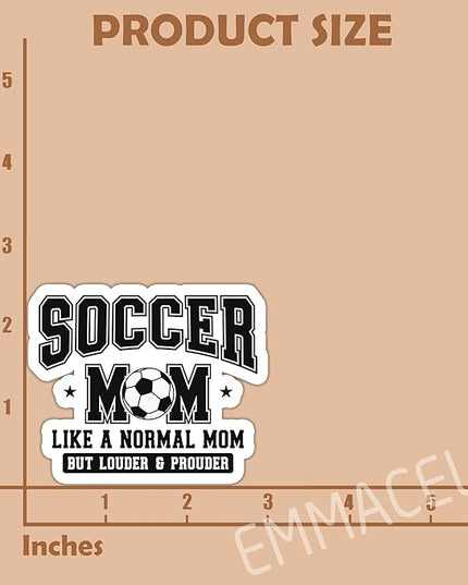 (3PCS) Soccer Stickers - Soccer Mom Like A Normal Mom - Waterproof Vinyl Decal for Tumblers, Water Bottles, Laptops, Scrapbooks, Soccer Gift Sticker for Mom - 3" x 2.5"