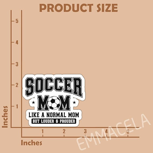 (3PCS) Soccer Stickers - Soccer Mom Like A Normal Mom - Waterproof Vinyl Decal for Tumblers, Water Bottles, Laptops, Scrapbooks, Soccer Gift Sticker for Mom - 3" x 2.5"