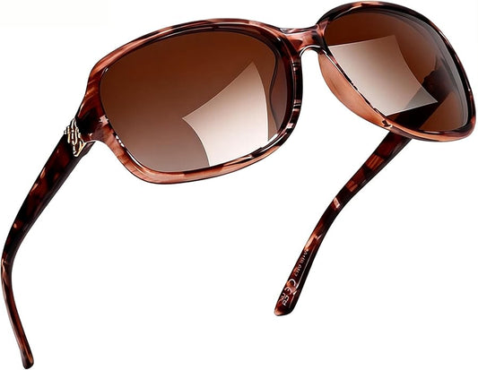 SIPHEW Polarized Sunglasses for Women | Vintage Square Sunglasses w UV400 Protection | Womens Wraparound Shade