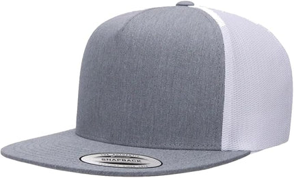 Yupoong 5-Panel YP Classic Trucker Cap | High Profile Flat Visor Snapback | OSFM | Bulk Packs Available