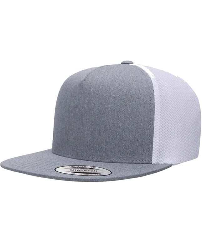 Yupoong 5-Panel YP Classic Trucker Cap | High Profile Flat Visor Snapback | OSFM | Bulk Packs Available