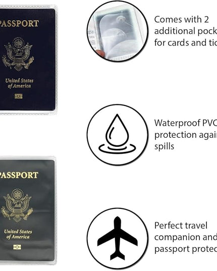 Frosted Passport Cover Plastic Passport Protector Vinyl ID Card Protector Case Holder Travel Pack of 6